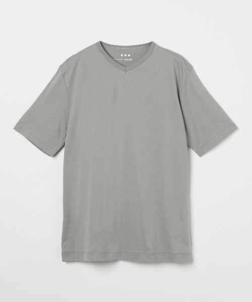 three dots（スリードッツ）の「サンデッドジャージー VネックTシャツ Matt（Tシャツ/カットソー・メンズ・ホワイト/ネイビー/ライトグリーン/ブラック・MEDIUM/LARGE/X-LARGE/SMALL）」の3枚目の写真