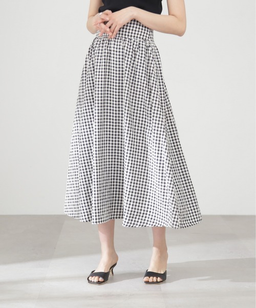 N.（N. Natural Beauty Basic）（エヌエヌナチュラルビューティーベーシック）の「【S Size Line】ギンガムギャザースカート（スカート・レディース・ブラック系その他・SMALL/MEDIUM）」の3枚目の写真