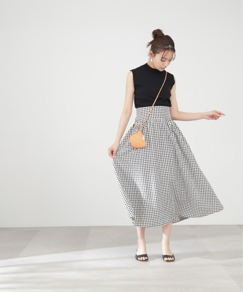 N.（N. Natural Beauty Basic）（エヌエヌナチュラルビューティーベーシック）の「【S Size Line】ギンガムギャザースカート（スカート・レディース・ブラック系その他・SMALL/MEDIUM）」の8枚目の写真