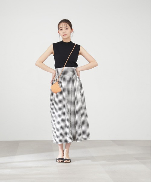 N.（N. Natural Beauty Basic）（エヌエヌナチュラルビューティーベーシック）の「【S Size Line】ギンガムギャザースカート（スカート・レディース・ブラック系その他・SMALL/MEDIUM）」の9枚目の写真