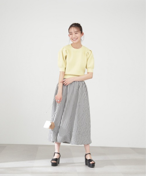 N.（N. Natural Beauty Basic）（エヌエヌナチュラルビューティーベーシック）の「【S Size Line】ギンガムギャザースカート（スカート・レディース・ブラック系その他・SMALL/MEDIUM）」の12枚目の写真