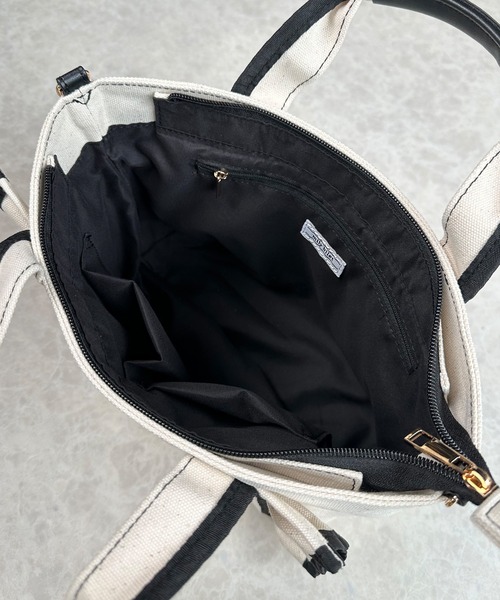 mily bilet(ミウィビレット)の「【mily bilet】愛らしさをプラス。フリルトートバッグ(トートバッグ・レディース・ブラック/アイボリー・ONE SIZE)」の12枚目の写真