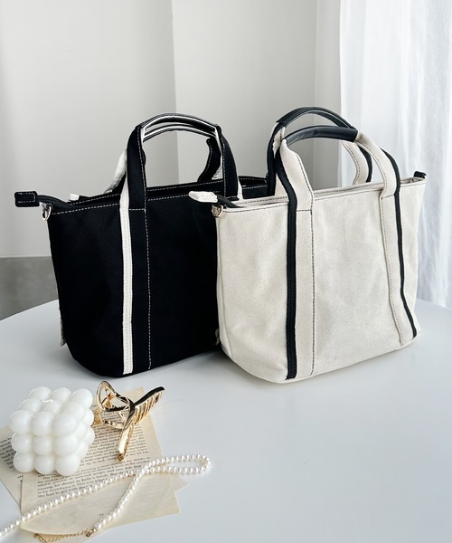 mily bilet(ミウィビレット)の「【mily bilet】愛らしさをプラス。フリルトートバッグ(トートバッグ・レディース・ブラック/アイボリー・ONE SIZE)」の15枚目の写真