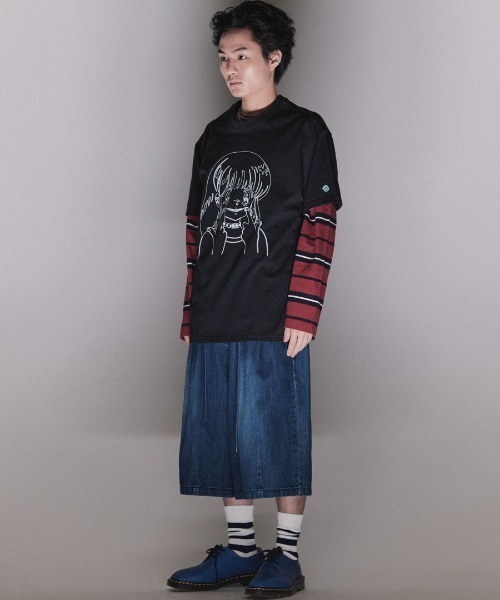 NICE GHOST CLUB（ナイスゴーストクラブ）の「A'GEM/9 × .kom『NICE GHOST CLUB/ナイスゴーストクラブ』CRYING SMILE TEE/クライング スマイルティーシャツ 半袖カットソー（Tシャツ/カットソー・レディース・ブラック/ホワイト・M/L/S）」の7枚目の写真