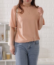 【選べるネックライン】ゆるシルエット半袖カラーTシャツ