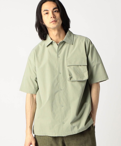 Grand PARK（グランドパーク）の「ソフトシェルオーバーシャツ（シャツ/ブラウス・メンズ・オレンジ/ライトグリーン/ベージュ/ネイビー・MEDIUM/LARGE）」の2枚目の写真