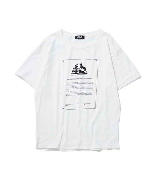 FAF(フェイク アス フラワーズ)の「【FAF/エフエーエフ】Contract Paper Tee(Tシャツ/カットソー・メンズ・ホワイト/グレー・MEDIUM/LARGE)」の2枚目の写真