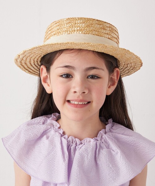 SHIPS any(シップス エニィ)の「SHIPS any: ストロー ボーターハット<KIDS>◇(ハット・キッズ・ベージュ/レッド/オフホワイト/ネイビー・MEDIUM/SMALL/ONE SIZE)」の7枚目の写真