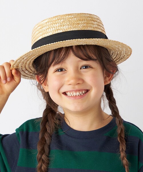 SHIPS any(シップス エニィ)の「SHIPS any: ストロー ボーターハット<KIDS>◇(ハット・キッズ・ベージュ/レッド/オフホワイト/ネイビー・MEDIUM/SMALL/ONE SIZE)」の14枚目の写真