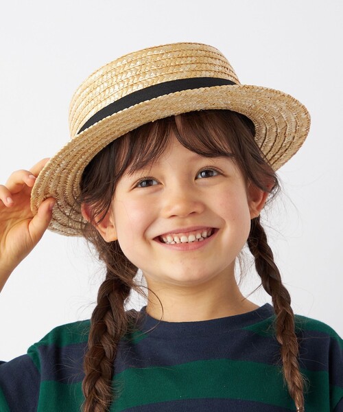 SHIPS any(シップス エニィ)の「SHIPS any: ストロー ボーターハット<KIDS>◇(ハット・キッズ・ベージュ/レッド/オフホワイト/ネイビー・MEDIUM/SMALL/ONE SIZE)」の15枚目の写真