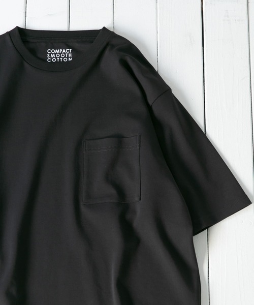 URBAN RESEARCH Sonny Label（アーバンリサーチサニーレーベル）の「コンパクトスムースポンチショートスリーブTシャツ（Tシャツ/カットソー・メンズ・ブルー/ブラウン/グリーン/オフホワイト/ブラック・LARGE/MEDIUM）」の3枚目の写真