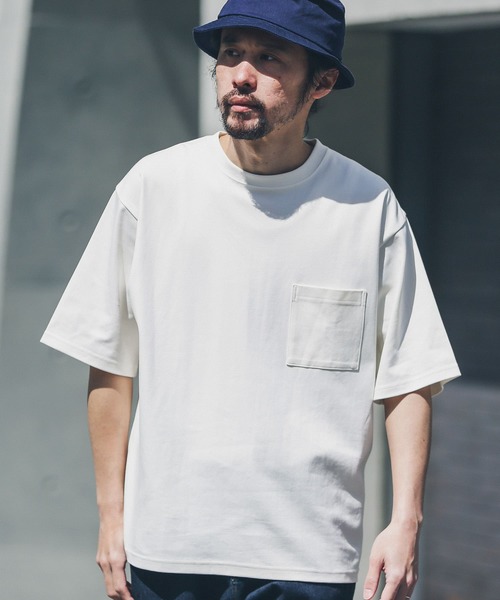 URBAN RESEARCH Sonny Label（アーバンリサーチサニーレーベル）の「コンパクトスムースポンチショートスリーブTシャツ（Tシャツ/カットソー・メンズ・ブルー/ブラウン/グリーン/オフホワイト/ブラック・LARGE/MEDIUM）」の6枚目の写真