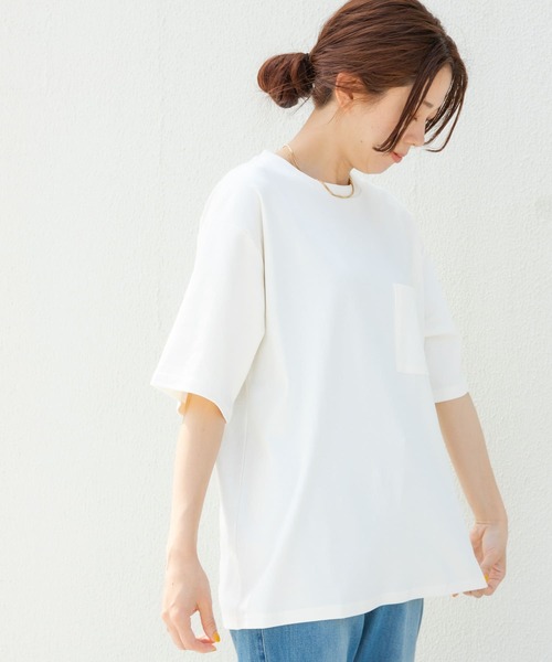 URBAN RESEARCH Sonny Label（アーバンリサーチサニーレーベル）の「コンパクトスムースポンチショートスリーブTシャツ（Tシャツ/カットソー・メンズ・ブルー/ブラウン/グリーン/オフホワイト/ブラック・LARGE/MEDIUM）」の8枚目の写真