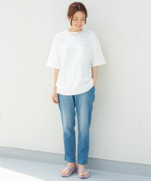URBAN RESEARCH Sonny Label（アーバンリサーチサニーレーベル）の「コンパクトスムースポンチショートスリーブTシャツ（Tシャツ/カットソー・メンズ・ブルー/ブラウン/グリーン/オフホワイト/ブラック・LARGE/MEDIUM）」の11枚目の写真