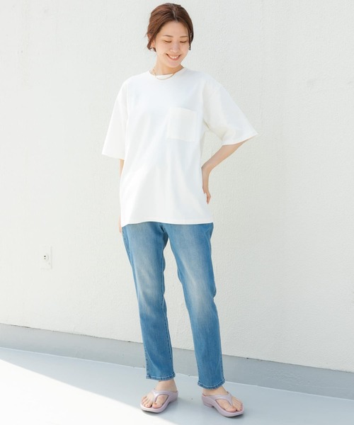 URBAN RESEARCH Sonny Label（アーバンリサーチサニーレーベル）の「コンパクトスムースポンチショートスリーブTシャツ（Tシャツ/カットソー・メンズ・ブルー/ブラウン/グリーン/オフホワイト/ブラック・LARGE/MEDIUM）」の12枚目の写真
