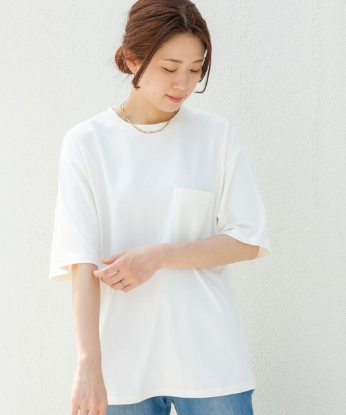 URBAN RESEARCH Sonny Label（アーバンリサーチサニーレーベル）の「コンパクトスムースポンチショートスリーブTシャツ（Tシャツ/カットソー・メンズ・ブルー/ブラウン/グリーン/オフホワイト/ブラック・LARGE/MEDIUM）」の2枚目の写真