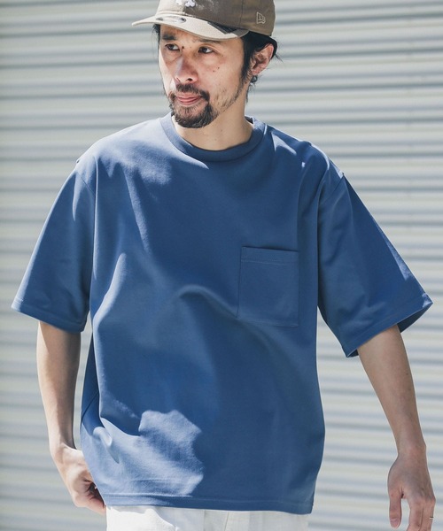 URBAN RESEARCH Sonny Label（アーバンリサーチサニーレーベル）の「コンパクトスムースポンチショートスリーブTシャツ（Tシャツ/カットソー・メンズ・ブルー/ブラウン/グリーン/オフホワイト/ブラック・LARGE/MEDIUM）」の5枚目の写真