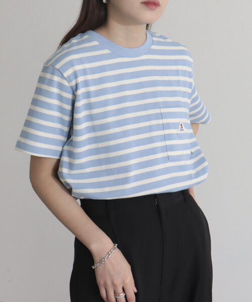 GEVACO(ゲバコ)の「【GEVACO/ゲバコ】ヘビー天竺ボーダーTシャツ(Tシャツ/カットソー・レディース・ピンク系その他/ブラック系その他/ブルー系その他・36/38)」の5枚目の写真