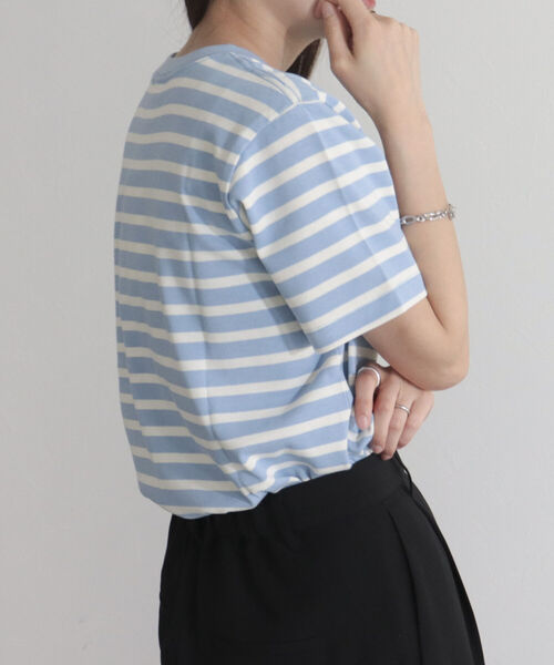 GEVACO(ゲバコ)の「【GEVACO/ゲバコ】ヘビー天竺ボーダーTシャツ(Tシャツ/カットソー・レディース・ピンク系その他/ブラック系その他/ブルー系その他・36/38)」の6枚目の写真