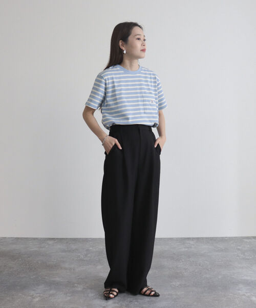 GEVACO(ゲバコ)の「【GEVACO/ゲバコ】ヘビー天竺ボーダーTシャツ(Tシャツ/カットソー・レディース・ピンク系その他/ブラック系その他/ブルー系その他・36/38)」の9枚目の写真