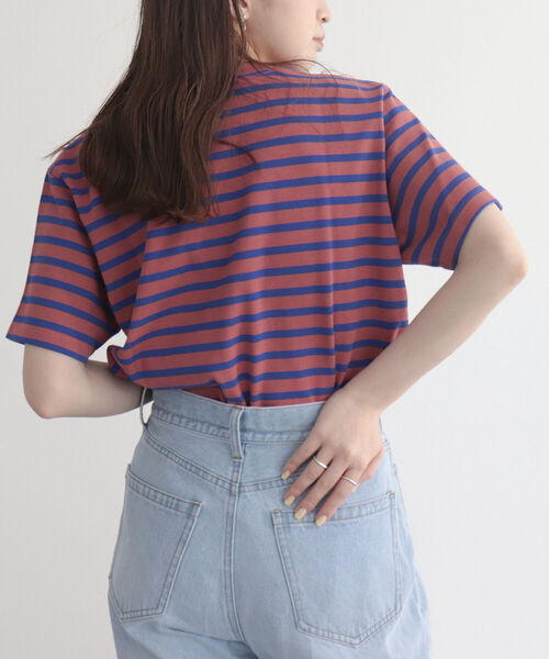 GEVACO(ゲバコ)の「【GEVACO/ゲバコ】ヘビー天竺ボーダーTシャツ(Tシャツ/カットソー・レディース・ピンク系その他/ブラック系その他/ブルー系その他・36/38)」の12枚目の写真