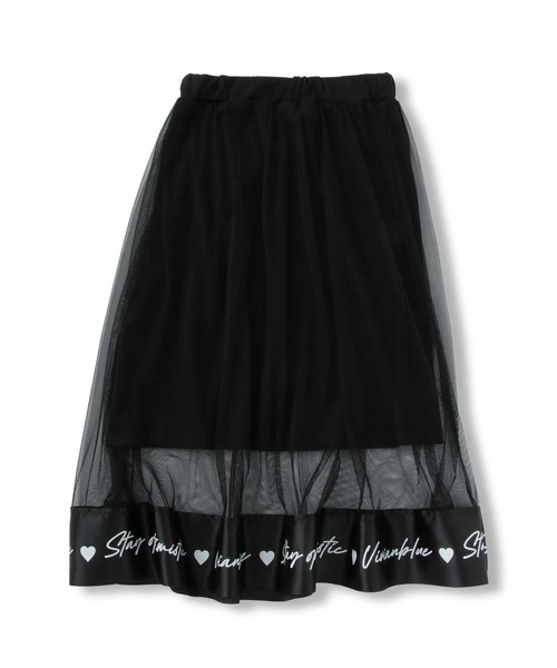 Right-on（ライトオン）の「【VIVIAN BLUE】メッシュスカート（スカート・キッズ・ブラック/パープル・120/140/130/150）」の5枚目の写真