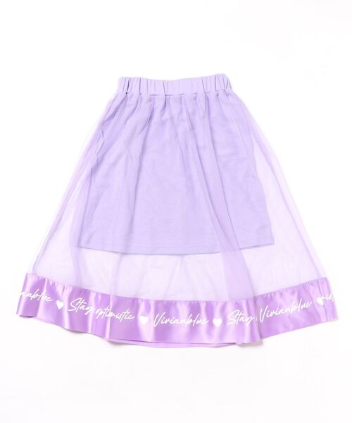 Right-on（ライトオン）の「【VIVIAN BLUE】メッシュスカート（スカート・キッズ・ブラック/パープル・120/140/130/150）」の11枚目の写真