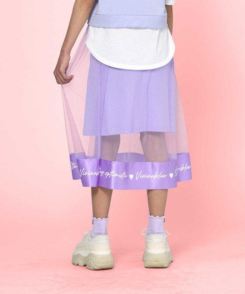 Right-on（ライトオン）の「【VIVIAN BLUE】メッシュスカート（スカート・キッズ・ブラック/パープル・120/140/130/150）」の14枚目の写真