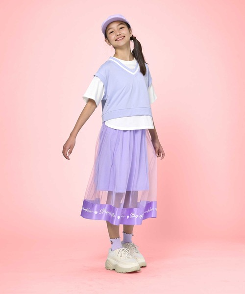 Right-on（ライトオン）の「【VIVIAN BLUE】メッシュスカート（スカート・キッズ・ブラック/パープル・120/140/130/150）」の13枚目の写真