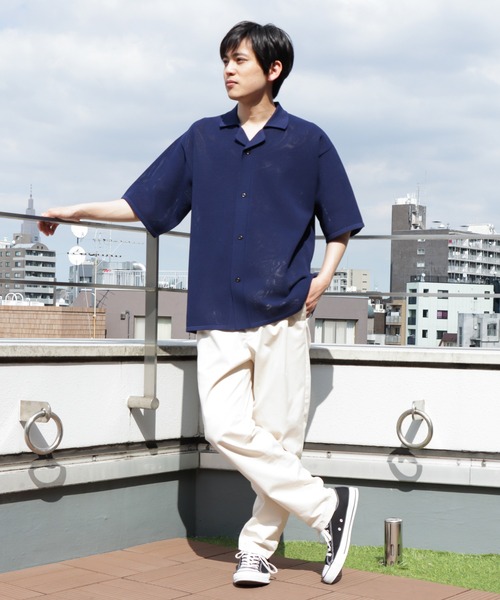URBAN COLLECTION(アーバンコレクション)の「半袖ニットシャツ(シャツ/ブラウス・メンズ・アイボリー/ブラック/ネイビー・M/XL/L)」の11枚目の写真