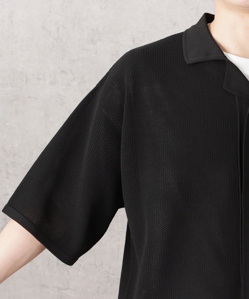 URBAN COLLECTION(アーバンコレクション)の「半袖ニットシャツ(シャツ/ブラウス・メンズ・アイボリー/ブラック/ネイビー・M/XL/L)」の14枚目の写真