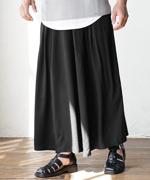 unknown 3tac wide buggy slacks black 袴 Hakama Pants Women's 