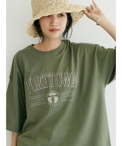 CRAFT STANDARD BOUTIQUE(クラフトスタンダードブティック)の「PORTTOWN Tee ◆(Tシャツ/カットソー・レディース・ブラック/カーキ/ホワイト・M/L)」の6枚目の写真