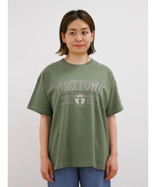 CRAFT STANDARD BOUTIQUE(クラフトスタンダードブティック)の「PORTTOWN Tee ◆(Tシャツ/カットソー・レディース・ブラック/カーキ/ホワイト・M/L)」の7枚目の写真