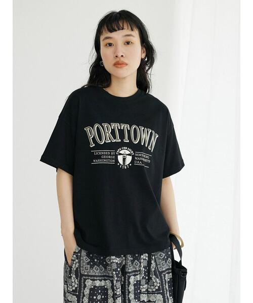 CRAFT STANDARD BOUTIQUE(クラフトスタンダードブティック)の「PORTTOWN Tee ◆(Tシャツ/カットソー・レディース・ブラック/カーキ/ホワイト・M/L)」の13枚目の写真