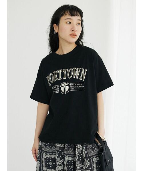 CRAFT STANDARD BOUTIQUE(クラフトスタンダードブティック)の「PORTTOWN Tee ◆(Tシャツ/カットソー・レディース・ブラック/カーキ/ホワイト・M/L)」の14枚目の写真