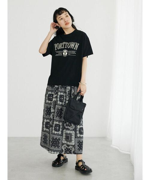 CRAFT STANDARD BOUTIQUE(クラフトスタンダードブティック)の「PORTTOWN Tee ◆(Tシャツ/カットソー・レディース・ブラック/カーキ/ホワイト・M/L)」の15枚目の写真