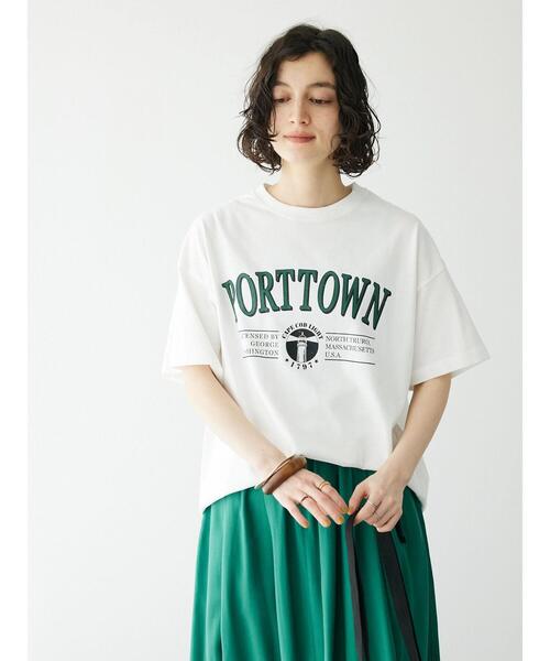 CRAFT STANDARD BOUTIQUE(クラフトスタンダードブティック)の「PORTTOWN Tee ◆(Tシャツ/カットソー・レディース・ブラック/カーキ/ホワイト・M/L)」の18枚目の写真