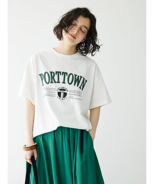 CRAFT STANDARD BOUTIQUE(クラフトスタンダードブティック)の「PORTTOWN Tee ◆(Tシャツ/カットソー・レディース・ブラック/カーキ/ホワイト・M/L)」の19枚目の写真
