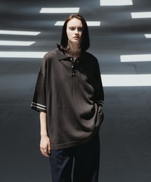 MESH LINE KNIT PORO/スカシアミラインニットポロ