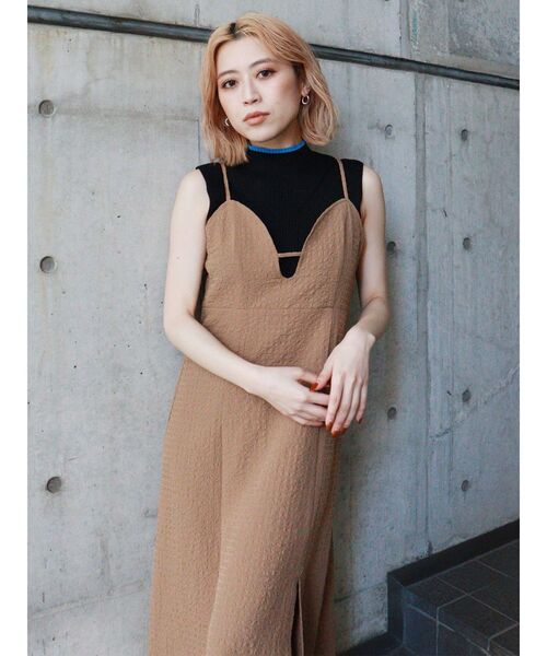 MURUA(ムルーア)の「バックレースアップキャミドレス(ワンピース・レディース・ブラック/ブラウン・FREE)」の8枚目の写真