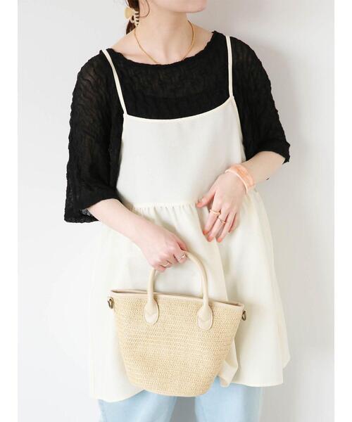 ehka sopo（エヘカソポ）の「ポコポコキャミソール（チュニック・レディース・キナリ/ブルー/ブラウン/ブラック・F）」の16枚目の写真