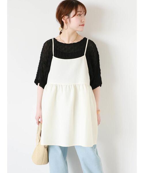 ehka sopo（エヘカソポ）の「ポコポコキャミソール（チュニック・レディース・キナリ/ブルー/ブラウン/ブラック・F）」の5枚目の写真