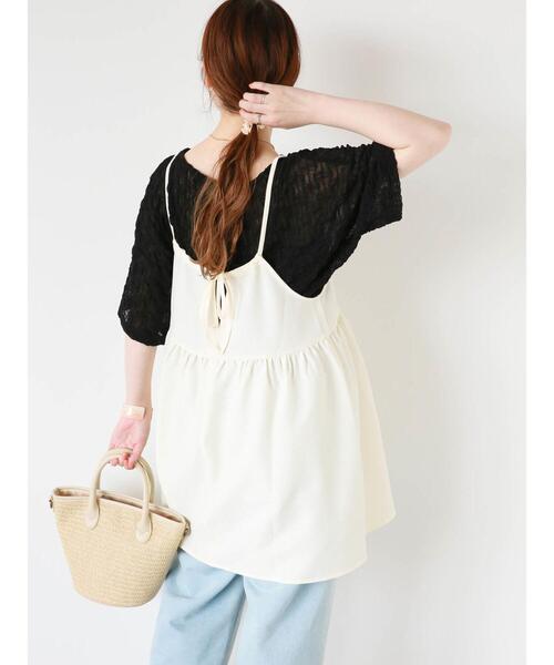 ehka sopo（エヘカソポ）の「ポコポコキャミソール（チュニック・レディース・キナリ/ブルー/ブラウン/ブラック・F）」の21枚目の写真