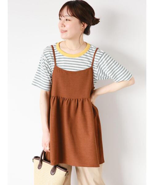 ehka sopo（エヘカソポ）の「ポコポコキャミソール（チュニック・レディース・キナリ/ブルー/ブラウン/ブラック・F）」の18枚目の写真