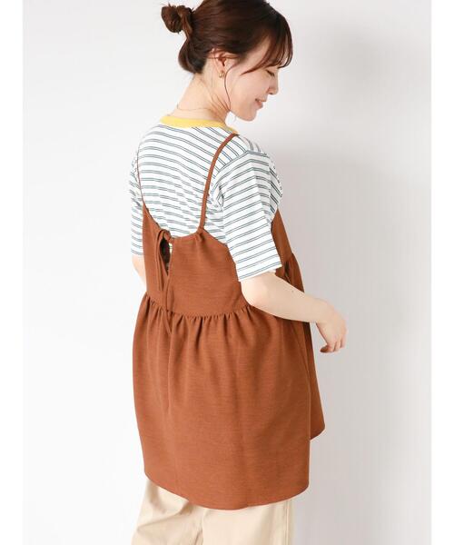 ehka sopo（エヘカソポ）の「ポコポコキャミソール（チュニック・レディース・キナリ/ブルー/ブラウン/ブラック・F）」の22枚目の写真