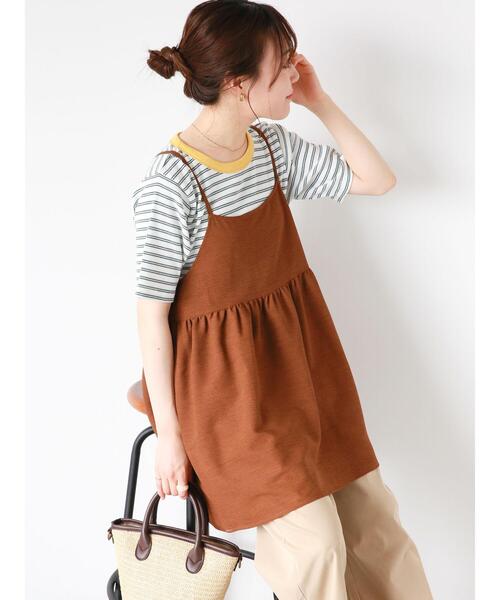 ehka sopo（エヘカソポ）の「ポコポコキャミソール（チュニック・レディース・キナリ/ブルー/ブラウン/ブラック・F）」の14枚目の写真