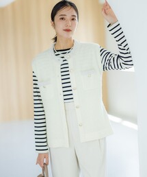 【WEB限定】ツィードニットベスト