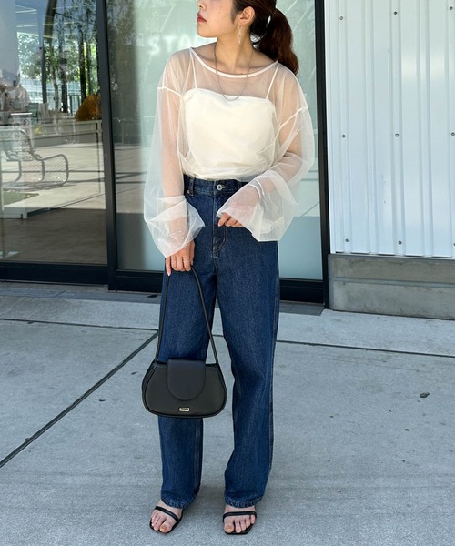 DISCOAT（ディスコート）の「【新色追加！】チュールレイヤードプルオーバー（Tシャツ/カットソー・レディース・ブラック/ピンクベージュ/アイボリー/グレー・FREE）」の14枚目の写真