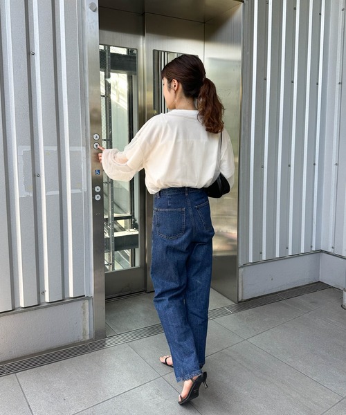 DISCOAT（ディスコート）の「【新色追加！】チュールレイヤードプルオーバー（Tシャツ/カットソー・レディース・ブラック/ピンクベージュ/アイボリー/グレー・FREE）」の7枚目の写真